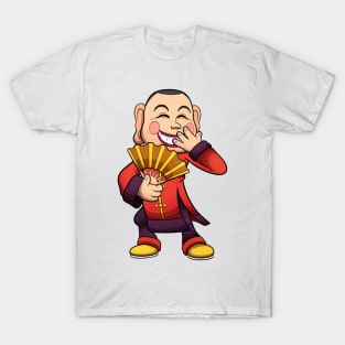 Man With Chinese Smiling Mask T-Shirt